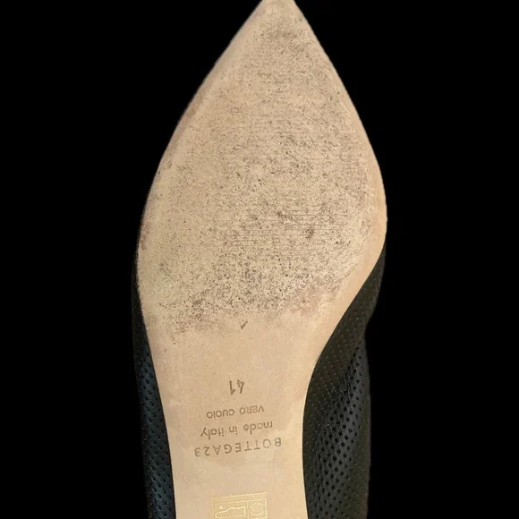 Marilyn’s by Bottega23 Black Perforated Leather Ballet Flats – Made in Italy 🇮 - Picture 14 of 15